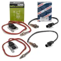 2x BOSCH Lambdasonde + 2x AMPRO Nox-Sensor f&uuml;r BMW 5er F10 F11 F07 525d-535 xDrive EURO 6
