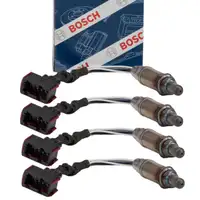 4x BOSCH VOR+NACH Kat Lambdasonde f&uuml;r PORSCHE Boxster (986) 2.5 2.7 S 3.2 ohne OBD