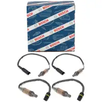 4x BOSCH VOR+NACH Kat Lambdasonde f&uuml;r BMW 5er E39 535i 540i E38 735i 740i 750i 840Ci M62
