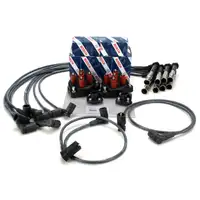 2x BOSCH Verteilerkappe + Verteilerfinger + Kabelsatz f&uuml;r MERCEDES W124 W140 400-500 M119