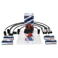 BOSCH Verteilerkappe + Finger + Kabelsatz + 4x Z&uuml;ndkerze f&uuml;r MERCEDES W201 W123 W124 M102
