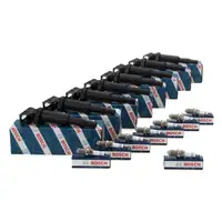 8x BOSCH Z&uuml;ndspule + 8x BOSCH Z&uuml;ndkerze f&uuml;r BMW 5er E60 E61 6er E63 E64 7er E65-67 X5 N62