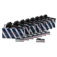 8x BOSCH Z&uuml;ndspule + 8x BOSCH FR78 Z&uuml;ndkerze f&uuml;r BMW 5er E39 7er E38 E31 X5 E53 M62 S62