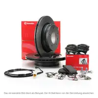 BREMBO Bremsscheiben + Bremsbel&auml;ge + Sensor f&uuml;r ALFA ROMEO Giulia Stelvio 2.0 2.2D hinten