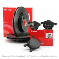 BREMBO Bremsscheiben + Bel&auml;ge f&uuml;r VW Golf 4 Polo 4 5 A1 8X A3 8L1 Ibiza Leon Fabia vorne