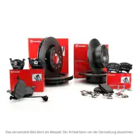 BREMBO Bremsscheiben Bel&auml;ge Sensor f&uuml;r VW Golf 5 6 A3 8P Leon 1P Octavia 2 vorne + hinten