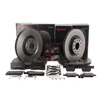 BREMBO Bremsscheiben + Bel&auml;ge + Sensor f&uuml;r ALFA ROMEO Giulia Stelvio 2.0 2.2D vorne hinten