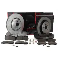 BREMBO Bremsscheiben + Bremsbel&auml;ge + Sensor f&uuml;r MERCEDES W205 C/A205 C63AMG vorne + hinten