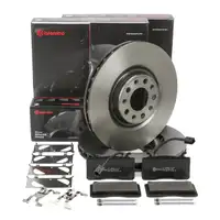 BREMBO Bremsscheiben + Bremsbel&auml;ge + Sensor f&uuml;r ALFA ROMEO Giulia Stelvio 2.0 2.2D vorne