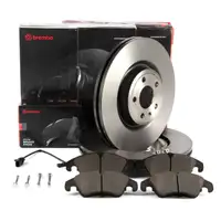 BREMBO Bremsscheiben + Bel&auml;ge + Sensor f&uuml;r AUDI A4 B8 A5 A6 C7 A7 4G Q5 8RB 07.2011 vorne