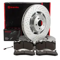 BREMBO Bremsscheiben + Bremsbel&auml;ge + Sensor f&uuml;r MERCEDES W205 C205 W213 S213 63AMG vorne