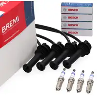BREMI Z&uuml;ndkabelsatz + 4x BOSCH Z&uuml;ndkerze f&uuml;r FORD Fiesta 5 6 Focus 1-3 Mondeo 4 1.25-1.6