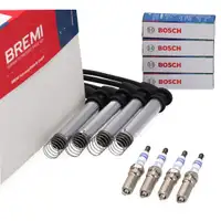 BREMI Z&uuml;ndkabelsatz + 4x BOSCH Z&uuml;ndkerze f&uuml;r FORD Fiesta 5 1.3 ab 08.2002 Ka RB 1.3i 1.6i