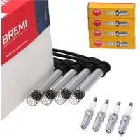 BREMI Z&uuml;ndkabelsatz + 4x BOSCH Z&uuml;ndkerze f&uuml;r FORD Fiesta 5 1.3 ab 08.2002 Ka RB 1.3i