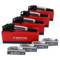 4x BREMI Zündspule + 4x BERU Zündkerze für BMW CITROEN MINI PEUGEOT 1.6 Turbo