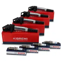4x BREMI Z&uuml;ndspule + 4x BOSCH Z&uuml;ndkerze f&uuml;r BMW CITROEN DS MINI PEUGEOT 1.6 Turbo