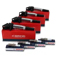 4x BREMI Z&uuml;ndspule + 4x BOSCH Z&uuml;ndkerze f&uuml;r MINI R56 R57 R55 R60 R58 One/Cooper N12 N16