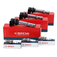 3x BREMI Z&uuml;ndspule + 3x BOSCH Z&uuml;ndkerze f&uuml;r VW Polo 4 5 Ibiza 3 4 Fabia 1 2 Rapid 1.2