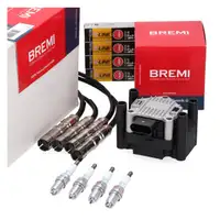 BREMI Z&uuml;ndspule + Kabelsatz + 4x NGK Z&uuml;ndkerze f&uuml;r VW Golf 5 Passat B5 B6 A4 B5 1.6