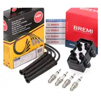 BREMI Z&uuml;ndspule + NGK Kabelsatz + 4x BOSCH Z&uuml;ndkerze f&uuml;r RENAULT Clio 2 Twingo 1 1.2