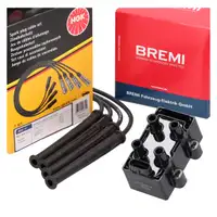 BREMI Ignition Coil + NGK Wiring Harness for RENAULT Clio 2, Kangoo, Twingo 1, 2, 1.2, 54/58 hp