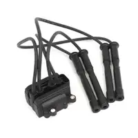 BREMI Zündspule + Zündkabelsatz + 4x ORIGINAL Zündkerze für RENAULT Clio 2 Twingo 1 1.2