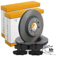 Brake discs + brake pads + sensor for RENAULT Clio 1 & 2, Megane 1, Twingo 1 & 2 (front)