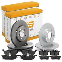 Bremsscheiben + Bel&auml;ge f&uuml;r VW Polo 9N 6R Ibiza 3 4 Fabia 1 2 3 Rapid vorne + hinten