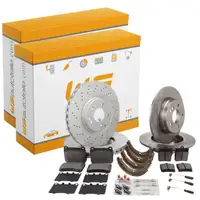 Bremsscheiben Bel&auml;ge Sensor Backen f&uuml;r MERCEDES W203 mit Sportpaket ab 05.04 vorne hinten