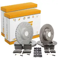 Bremsscheiben Bel&auml;ge Sensor f&uuml;r MERCEDES W203 S203 mit Sportpaket ab 05.2004 vorne hinten