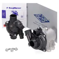 GEBA Water Pump + BORGWARNER Thermostat for BMW E82, E88, E90 (2003&ndash;2009), F10/11, F12/13, X3, X5, X6 (N55)