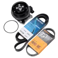 GEBA Wasserpumpe + 2x Keilrippenriemen f&uuml;r VW Golf 5 6 Passat B7 Polo 5 1.4 TSI ab 140 PS