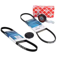 2x DAYCO V-ribbed belts + febi tensioner for SMART City-Coupe ForTwo (450) 06 0.7 0.8 CDI