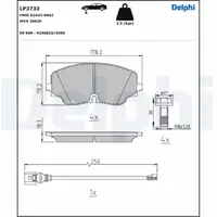 DELPHI LP3733 Bremsbel&auml;ge + Warnsensor f&uuml;r VW Golf 8 GTI/R Arteon R vorne 5WA698151M