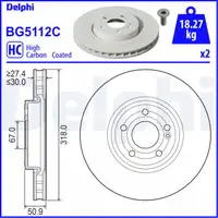 DELPHI BG5112C Bremsscheiben Satz f&uuml;r MERCEDES W/V177 W247 C/X118 H/X247 vorne 2474210712