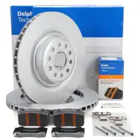 DELPHI Bremsen Bremsscheiben + Bremsbel&auml;ge f&uuml;r TESLA Model 5YJX mit BREMBO-System hinten