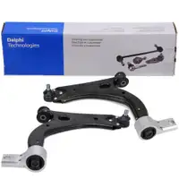 2x DELPHI Querlenker + Traggelenk + Halter f&uuml;r FORD Fiesta 5 Fusion JU MAZDA 2 DY vorne