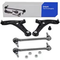 2x DELPHI Querlenker + Traggelenk + Koppelstange f&uuml;r FORD Fiesta 6 MK6 Ka+ 3 MK3 vorne