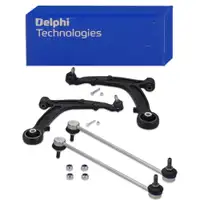 2x DELPHI Querlenker Radaufh&auml;ngung + Traggelenk + Koppelstange f&uuml;r FIAT Panda 169 vorne