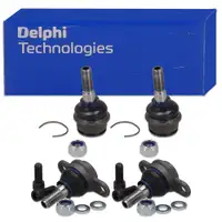 4x DELPHI Traggelenk f&uuml;r VW California Transporter T4 ab 01.1996 vorne unten + oben