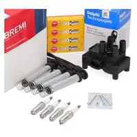 DELPHI Z&uuml;ndspule + BREMI Kabelsatz + 4x NGK Z&uuml;ndkerze f&uuml;r FORD Fiesta 5 1.3 08.02-08.2007