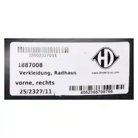 DIEDERICHS Verkleidung Radhausschale f&uuml;r RENAULT Master 3 OPEL Movano B vorne rechts