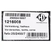 DIEDERICHS Wheel Arch Trim for BMW E90 E91 Pre-Facelift, Front Right 51717059380