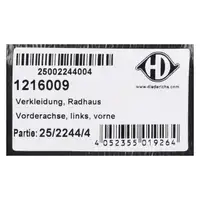 DIEDERICHS Verkleidung Radhausschale f&uuml;r BMW E90 E91 VORFACELIFT vorne links 51717059379