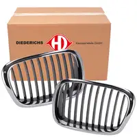 2x DIEDERICHS Chrom-Schwarz Nieren Grill K&uuml;hlergrill f&uuml;r BMW 5er E39 ab 01.2000