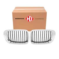 2x DIEDERICHS CHROM/SCHWARZ K&uuml;hlergrill K&uuml;hlerniere Niere f&uuml;r BMW 3er E46 bis 03.2003