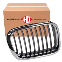 DIEDERICHS K&uuml;hlergitter f&uuml;r BMW 3er E46 bis Bj.08.2001 vorne rechts schwarz 51138208488