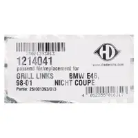 DIEDERICHS K&uuml;hlergitter f&uuml;r BMW 3er E46 bis Bj.08.2001 vorne links schwarz 51138208487