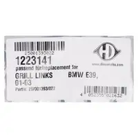 DIEDERICHS K&uuml;hlergitter K&uuml;hlergrill Ziergitter f&uuml;r BMW 5er E39 vorne links 51137005837