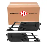 2x DIEDERICHS CHROM/SCHWARZ L&uuml;ftungsgitter Sto&szlig;stange f&uuml;r AUDI A6 4G C7 bis 2016